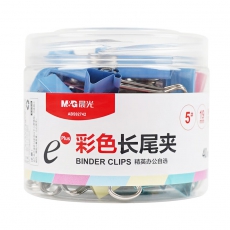 晨光(M&G)文具5#19mm 40只/罐 彩色长尾夹 小号金属票据夹 Eplus系列办公燕尾夹 ABS92742