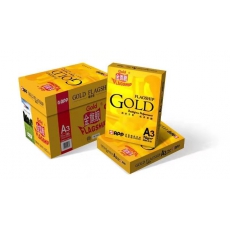 金旗舰超质感A3 80g 打印纸复印纸 5包装/箱 500张/包 黄色包装